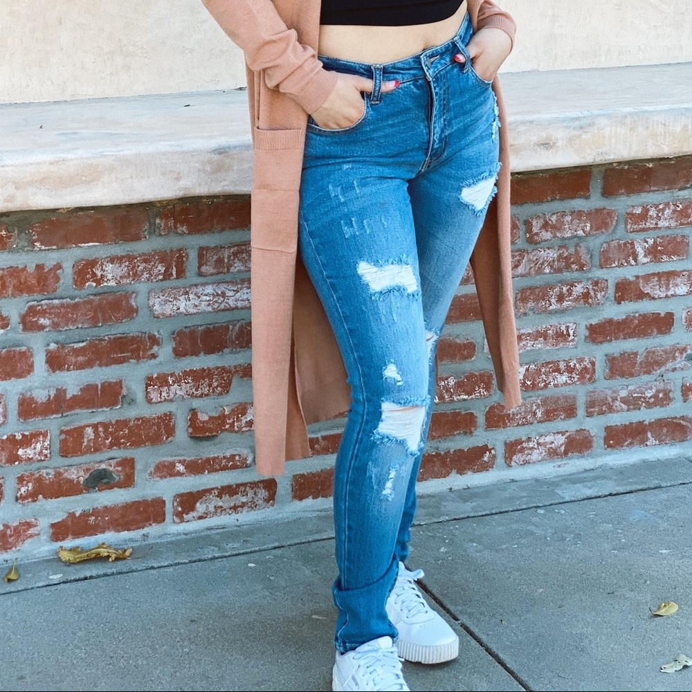 Distressed Denim Jeans